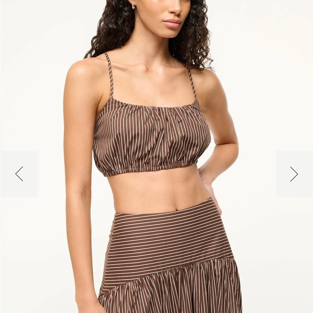 STAUD Dark Oak Hammock Top in Micro Stripe